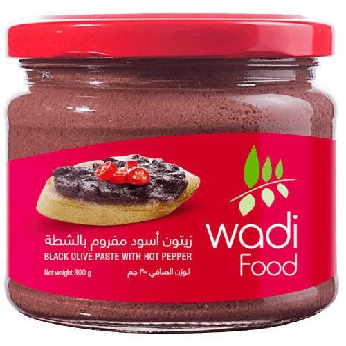 Wadi Food Black Olive Paste with Chili 300gm Jar - Qio