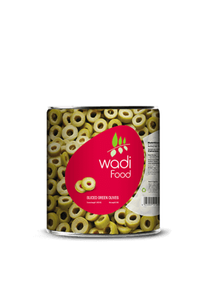 Wadi Food Sliced Ripe Green Olives 3kg Tin Wadi Food