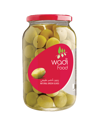 Wadi Food Natural Green Olives 650 gm Jar Wadi Food