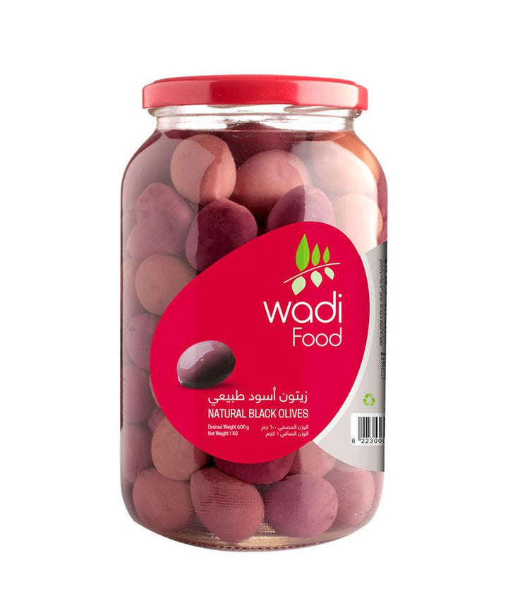 Wadi Food Natural Black Olives 1K Jar Wadi Food